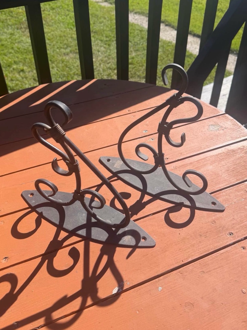 Black Wrought Iron Wall Hooks - Outdoor Planter Hooks